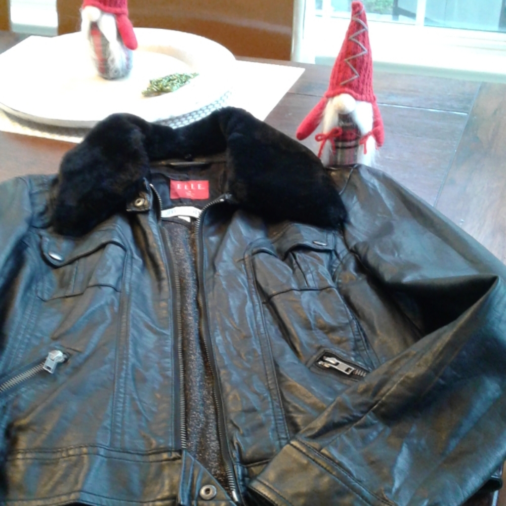 Light weight , faux leather Jacket- hardly worn